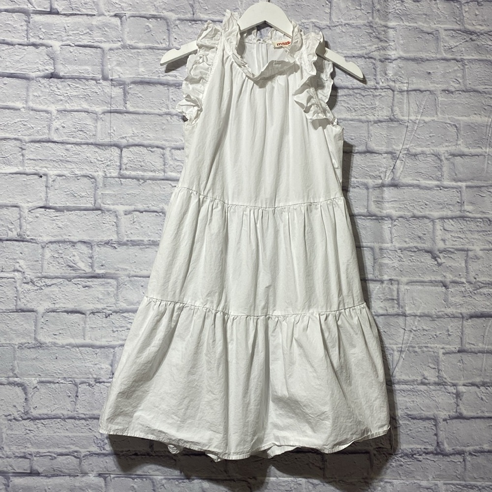 Mazik midi white dress with ruffles